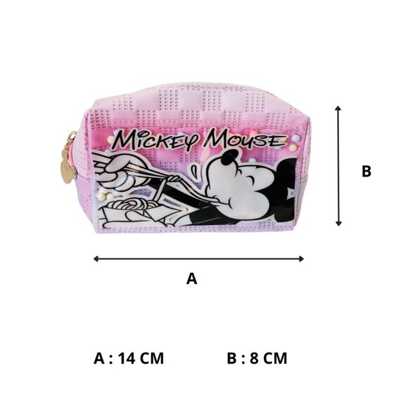 Mickey Mouse Iridescent Pink and Sky Blue Cosmetic Bag – Compact Travel Pouch – - Picture 4 of 4